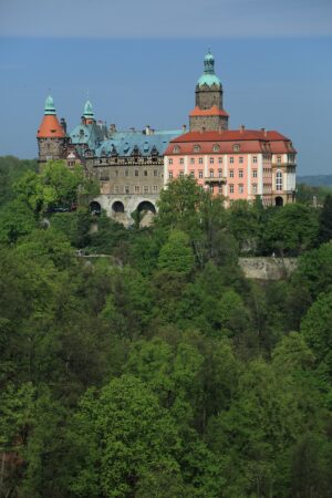 château en Pologne à Cracovie vue de loin