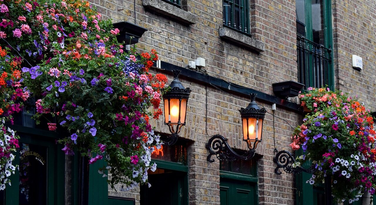 bâtiment ville de Dublin fleurie