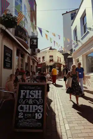 Rue animée au Royaume-Uni